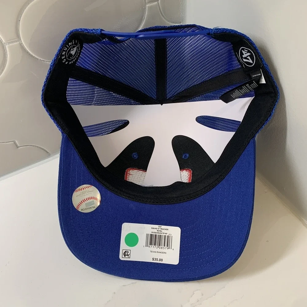 '47 Brand Texas Rangers Royal Squad Adjustable Snapback Trucker Hat Cap OSFM